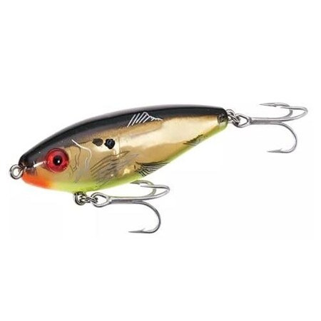 Mirrolure Mirrodine Xxl Suspending Twitchbait, 3 34, 1 Oz 3D Eyes, Black BackChartreuseGold 37MR-BKGCH